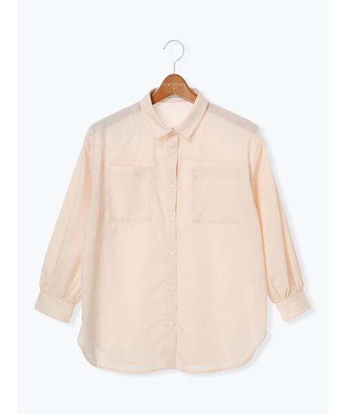 Lugnoncure（ルノンキュール）の「【イージーケア】ボリューム袖レギュラーシャツ（シャツ/ブラウス・レディース・ネイビー/ピンク/オフホワイト/チャコールグレー・F）」の5枚目の写真