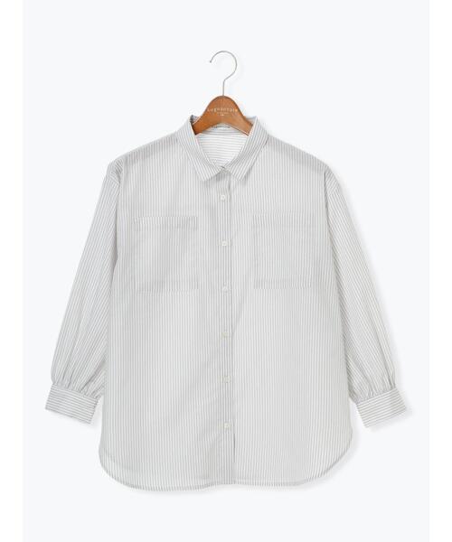 Lugnoncure（ルノンキュール）の「【イージーケア】ボリューム袖レギュラーシャツ（シャツ/ブラウス・レディース・ネイビー/ピンク/オフホワイト/チャコールグレー・F）」の6枚目の写真