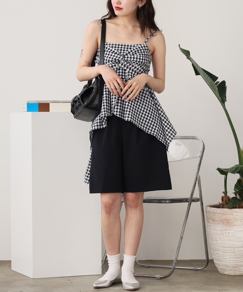 ROOPTOKYO(ループトウキョウ)の「Gingham Camisole Frilled Bustier / ギンガムキャミソールフリルビスチェ(キャミソール・レディース・ブルー/ブラック/ピンク・FREE)」の17枚目の写真