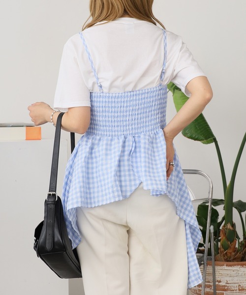 ROOPTOKYO(ループトウキョウ)の「Gingham Camisole Frilled Bustier / ギンガムキャミソールフリルビスチェ(キャミソール・レディース・ブルー/ブラック/ピンク・FREE)」の21枚目の写真