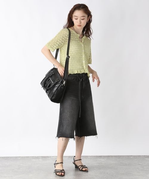 JEANASIS（ジーナシス）の「ベルトツキデニムハーフパンツ/455551（デニムパンツ・レディース・ブラック/ブルー・SMALL/MEDIUM）」の13枚目の写真