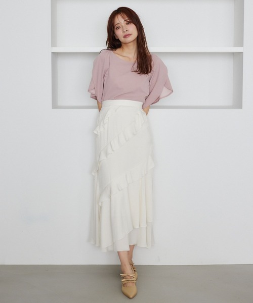 mysty woman（ミスティウーマン）の「チューリップスリーブプルオーバー 491358（Tシャツ/カットソー・レディース・アイボリー/ブラック/ピンク・FREE）」の20枚目の写真