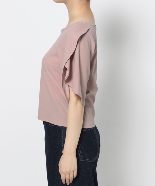 mysty woman（ミスティウーマン）の「チューリップスリーブプルオーバー 491358（Tシャツ/カットソー・レディース・アイボリー/ブラック/ピンク・FREE）」の17枚目の写真