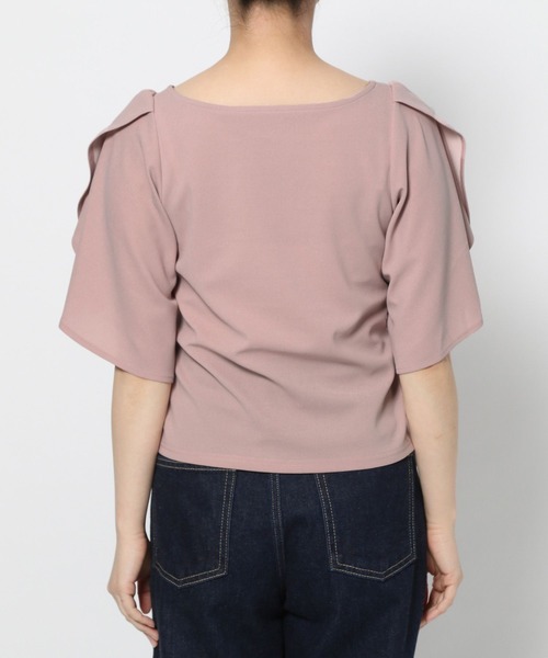 mysty woman（ミスティウーマン）の「チューリップスリーブプルオーバー 491358（Tシャツ/カットソー・レディース・アイボリー/ブラック/ピンク・FREE）」の16枚目の写真