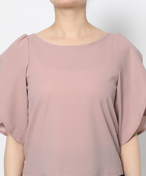 mysty woman（ミスティウーマン）の「チューリップスリーブプルオーバー 491358（Tシャツ/カットソー・レディース・アイボリー/ブラック/ピンク・FREE）」の15枚目の写真