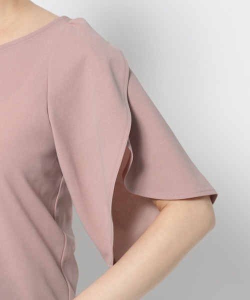 mysty woman（ミスティウーマン）の「チューリップスリーブプルオーバー 491358（Tシャツ/カットソー・レディース・アイボリー/ブラック/ピンク・FREE）」の14枚目の写真