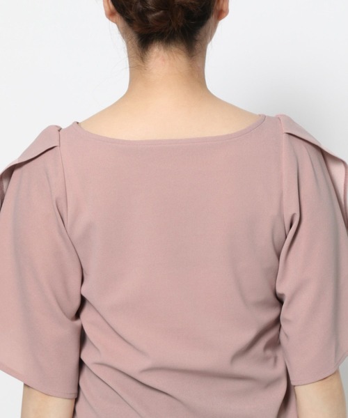 mysty woman（ミスティウーマン）の「チューリップスリーブプルオーバー 491358（Tシャツ/カットソー・レディース・アイボリー/ブラック/ピンク・FREE）」の12枚目の写真