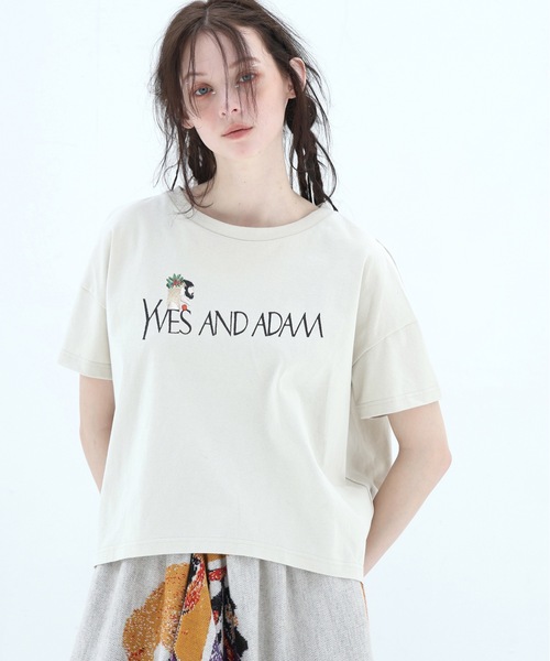bedsidedrama(ベットサイドドラマ)の「YVES AND ADAM Flare T-Shirt(Tシャツ/カットソー・レディース・ナチュラル/ブラック/ホワイト・1/2)」の6枚目の写真