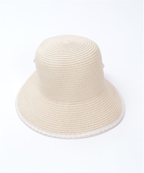 axes femme(アクシーズファム)の「後ろリボンUVペーパーハット(ハット・レディース・ベージュ/ネイビー・FREE)」の7枚目の写真