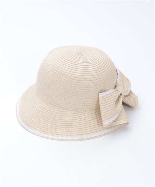 axes femme(アクシーズファム)の「後ろリボンUVペーパーハット(ハット・レディース・ベージュ/ネイビー・FREE)」の8枚目の写真