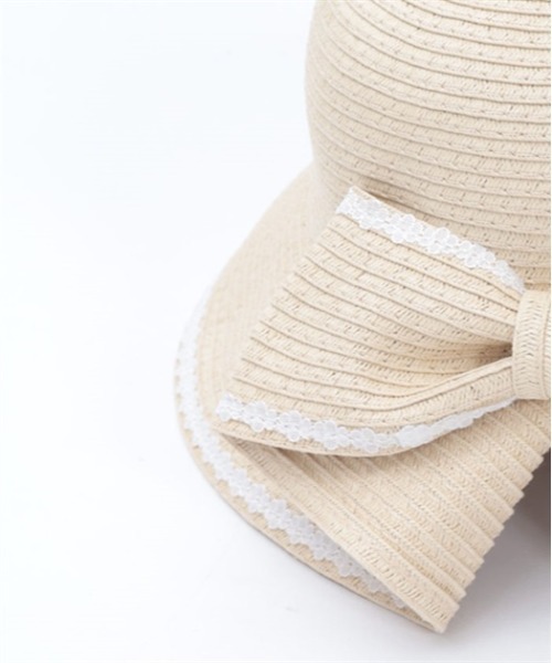 axes femme(アクシーズファム)の「後ろリボンUVペーパーハット(ハット・レディース・ベージュ/ネイビー・FREE)」の13枚目の写真