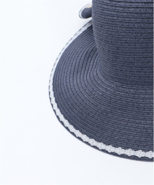 axes femme(アクシーズファム)の「後ろリボンUVペーパーハット(ハット・レディース・ベージュ/ネイビー・FREE)」の20枚目の写真