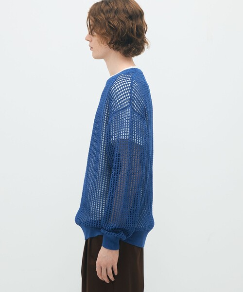 CABaN Mサイズ 青 コットンカシミヤ　ニットセーター CABaN セーター ニット コットンカシミヤ クルーネックプル