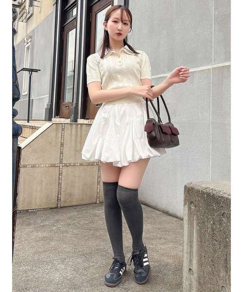 dazzlin（ダズリン）の「ダブルカラーケーブルレイヤードリブニット（ニット/セーター・レディース・ピンク/オフホワイト/ブラウン/ネイビー/ボルドー・FREE）」の20枚目の写真