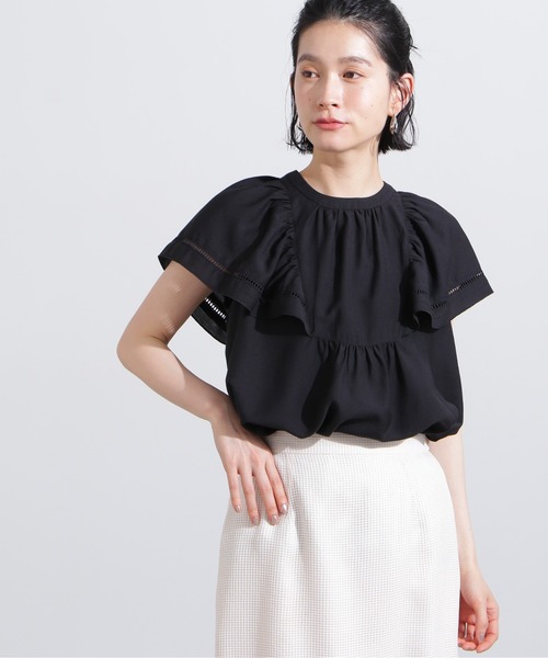 N.(N. Natural Beauty Basic)(エヌエヌナチュラルビューティーベーシック)の「シアーフレアスリーブブラウス(シャツ/ブラウス・レディース・オフホワイト/ブラック/レッド・MEDIUM)」の22枚目の写真