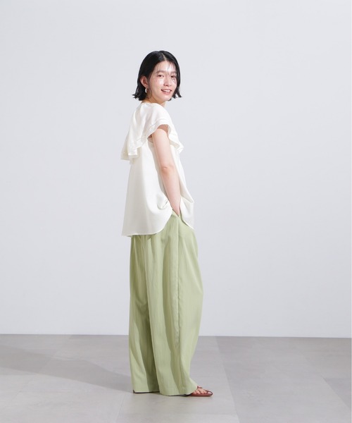 N.(N. Natural Beauty Basic)(エヌエヌナチュラルビューティーベーシック)の「シアーフレアスリーブブラウス(シャツ/ブラウス・レディース・オフホワイト/ブラック/レッド・MEDIUM)」の11枚目の写真