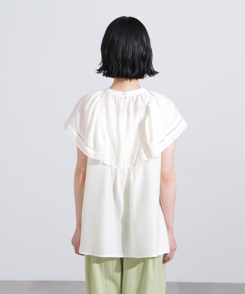 N.(N. Natural Beauty Basic)(エヌエヌナチュラルビューティーベーシック)の「シアーフレアスリーブブラウス(シャツ/ブラウス・レディース・オフホワイト/ブラック/レッド・MEDIUM)」の18枚目の写真