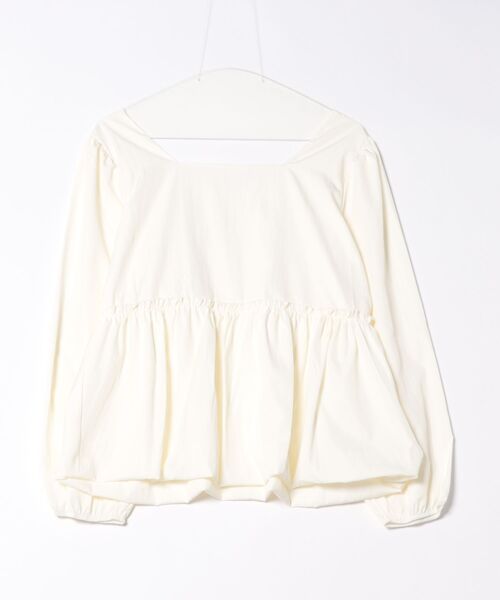 STYLEBLOCK(スタイルブロック)の「Vネックバルーンヘムブラウス(シャツ/ブラウス・レディース・アイボリー/ブラック・FREE)」の4枚目の写真