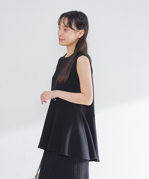 RONEL(ロネル)の「ペプラムノースリーブジャージープルオーバー(Tシャツ/カットソー・レディース・ブラック/オリーブ/ライトグレー/ホワイト・FREE)」の7枚目の写真