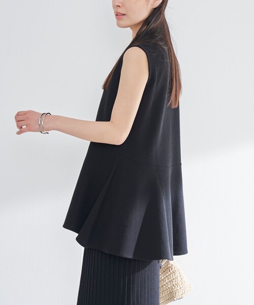 RONEL(ロネル)の「ペプラムノースリーブジャージープルオーバー(Tシャツ/カットソー・レディース・ブラック/オリーブ/ライトグレー/ホワイト・FREE)」の8枚目の写真