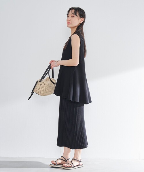 RONEL(ロネル)の「ペプラムノースリーブジャージープルオーバー(Tシャツ/カットソー・レディース・ブラック/オリーブ/ライトグレー/ホワイト・FREE)」の9枚目の写真