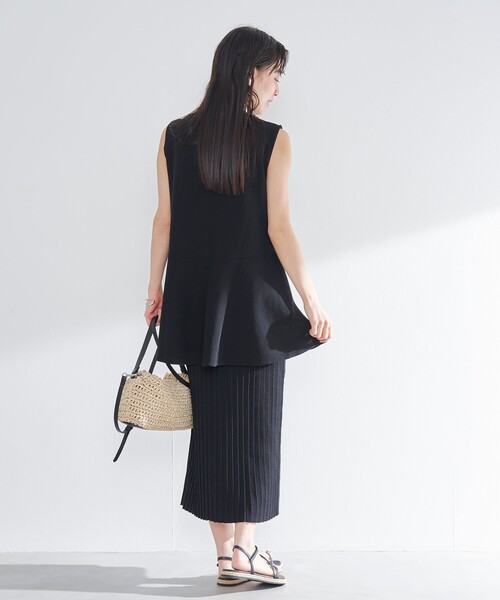 RONEL(ロネル)の「ペプラムノースリーブジャージープルオーバー(Tシャツ/カットソー・レディース・ブラック/オリーブ/ライトグレー/ホワイト・FREE)」の10枚目の写真