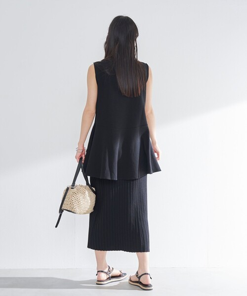 RONEL(ロネル)の「ペプラムノースリーブジャージープルオーバー(Tシャツ/カットソー・レディース・ブラック/オリーブ/ライトグレー/ホワイト・FREE)」の11枚目の写真