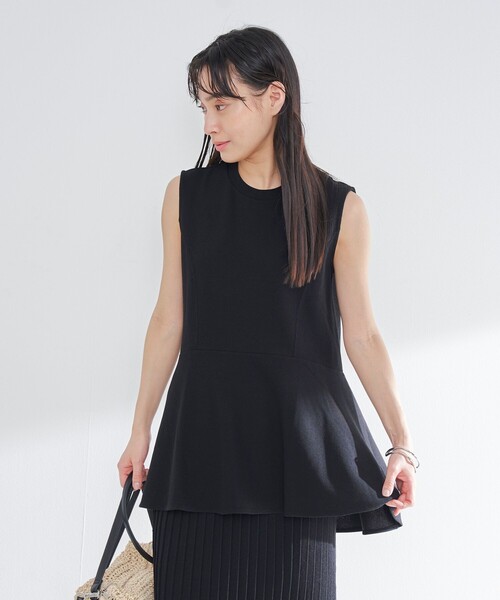 RONEL(ロネル)の「ペプラムノースリーブジャージープルオーバー(Tシャツ/カットソー・レディース・ブラック/オリーブ/ライトグレー/ホワイト・FREE)」の13枚目の写真