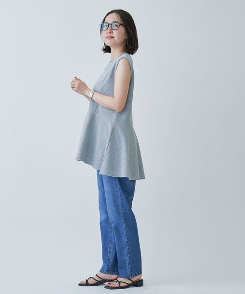 RONEL(ロネル)の「ペプラムノースリーブジャージープルオーバー(Tシャツ/カットソー・レディース・ブラック/オリーブ/ライトグレー/ホワイト・FREE)」の17枚目の写真