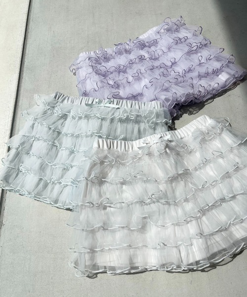 one after another NICE CLAUP(ワンアフターアナザーナイスクラップ)の「【moon light marine collection】チュールフリルショートパンツ(その他パンツ・レディース・オフホワイト/ミント/ラベンダー・FREE)」の16枚目の写真