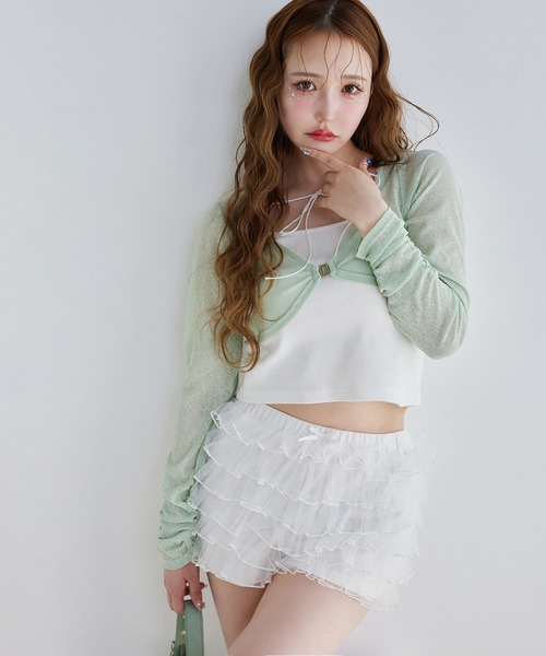 one after another NICE CLAUP(ワンアフターアナザーナイスクラップ)の「【moon light marine collection】チュールフリルショートパンツ(その他パンツ・レディース・オフホワイト/ミント/ラベンダー・FREE)」の7枚目の写真