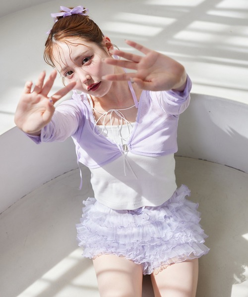 one after another NICE CLAUP(ワンアフターアナザーナイスクラップ)の「【moon light marine collection】チュールフリルショートパンツ(その他パンツ・レディース・オフホワイト/ミント/ラベンダー・FREE)」の14枚目の写真