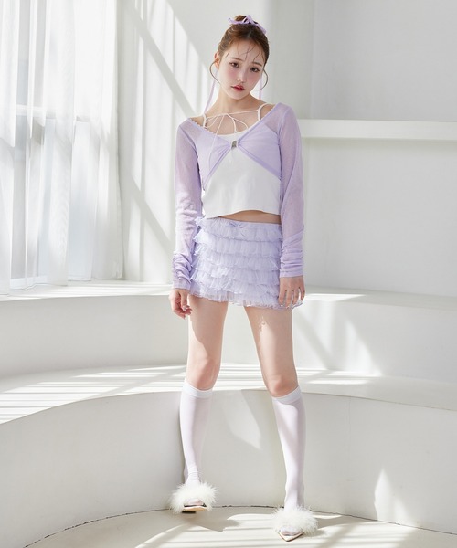 one after another NICE CLAUP(ワンアフターアナザーナイスクラップ)の「【moon light marine collection】チュールフリルショートパンツ(その他パンツ・レディース・オフホワイト/ミント/ラベンダー・FREE)」の9枚目の写真