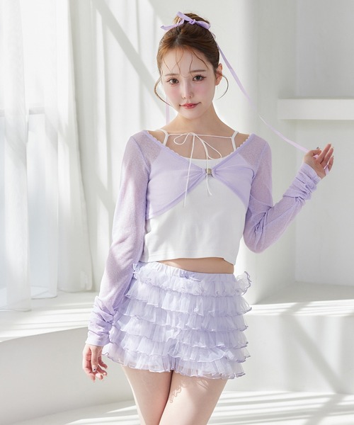 one after another NICE CLAUP(ワンアフターアナザーナイスクラップ)の「【moon light marine collection】チュールフリルショートパンツ(その他パンツ・レディース・オフホワイト/ミント/ラベンダー・FREE)」の11枚目の写真