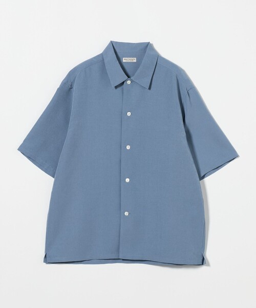 美品　23SS　ユナイテッドアローズ　テントシルエット　シャツ　サックスブルー ZOZO限定】タイプライター ワイドフォルム レギュラーカラー
