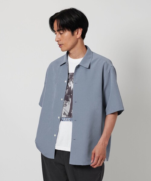 BEAUTY&YOUTH UNITED ARROWS(ビューティーアンドユースユナイテッドアローズ)の「シルキータッチ キャンプカラー フォルム シャツ(シャツ/ブラウス・メンズ・オリーブ/ライトブルー/ダークグレー/ライトグレー・XL/S/M/L)」の5枚目の写真