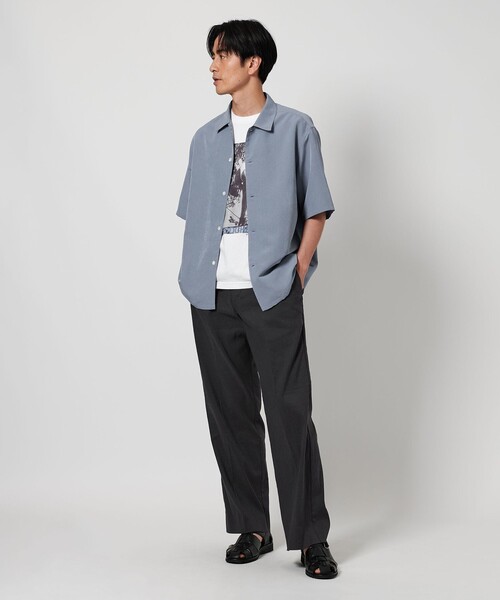 BEAUTY&YOUTH UNITED ARROWS(ビューティーアンドユースユナイテッドアローズ)の「シルキータッチ キャンプカラー フォルム シャツ(シャツ/ブラウス・メンズ・オリーブ/ライトブルー/ダークグレー/ライトグレー・XL/S/M/L)」の7枚目の写真