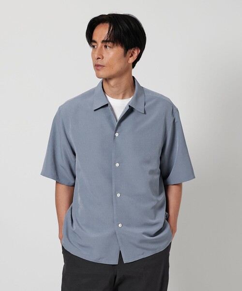 BEAUTY&YOUTH UNITED ARROWS(ビューティーアンドユースユナイテッドアローズ)の「シルキータッチ キャンプカラー フォルム シャツ(シャツ/ブラウス・メンズ・オリーブ/ライトブルー/ダークグレー/ライトグレー・XL/S/M/L)」の8枚目の写真