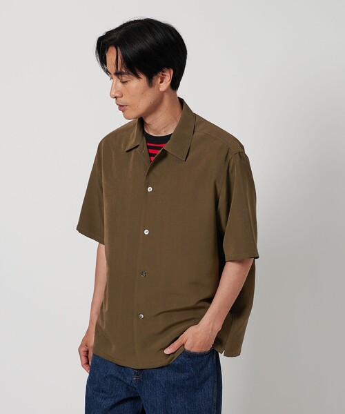 BEAUTY&YOUTH UNITED ARROWS(ビューティーアンドユースユナイテッドアローズ)の「シルキータッチ キャンプカラー フォルム シャツ(シャツ/ブラウス・メンズ・オリーブ/ライトブルー/ダークグレー/ライトグレー・XL/S/M/L)」の12枚目の写真
