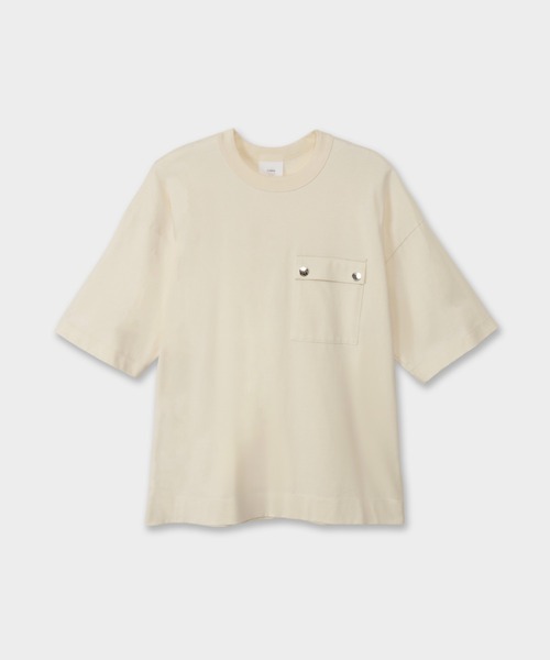 CINOH(チノ)の「REFINAポケットTシャツ(Tシャツ/カットソー・メンズ・ブラック/オフホワイト/ホワイト系その他・46/48/44)」の1枚目の写真