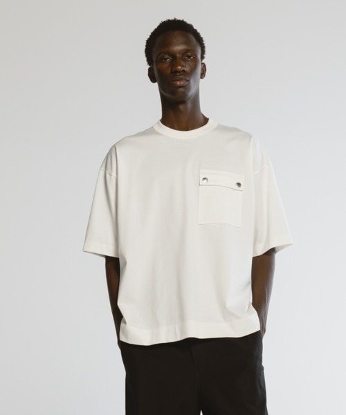 CINOH(チノ)の「REFINAポケットTシャツ(Tシャツ/カットソー・メンズ・ブラック/オフホワイト/ホワイト系その他・46/48/44)」の3枚目の写真