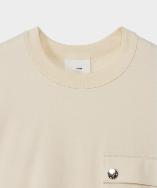 CINOH(チノ)の「REFINAポケットTシャツ(Tシャツ/カットソー・メンズ・ブラック/オフホワイト/ホワイト系その他・46/48/44)」の4枚目の写真