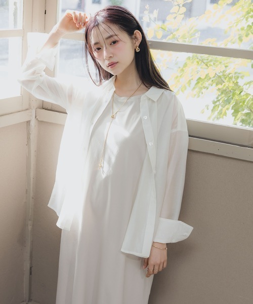 ブラウス シャツ 小さいサイズ　シアーシャツ　低身長さん・小柄女性 レディース 小さいサイズ シアーシャツ 低身長さん・小柄女性（シャツ