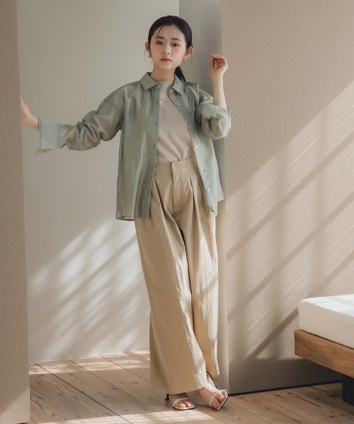 ブラウス シャツ 小さいサイズ　シアーシャツ　低身長さん・小柄女性 レディース 小さいサイズ シアーシャツ 低身長さん・小柄女性（シャツ