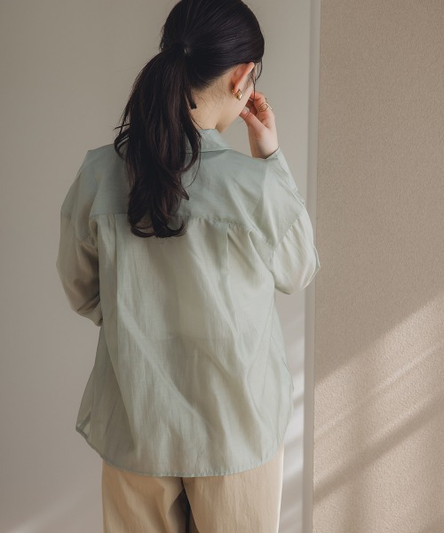 ブラウス シャツ 小さいサイズ　シアーシャツ　低身長さん・小柄女性 レディース 小さいサイズ シアーシャツ 低身長さん・小柄女性（シャツ