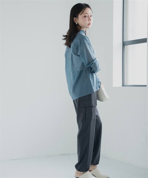 Petitjo(プッチージョ)の「小さいサイズ シアーシャツ 低身長さん・小柄女性(シャツ/ブラウス・レディース・カーキ/ホワイト・PM/PS)」の8枚目の写真