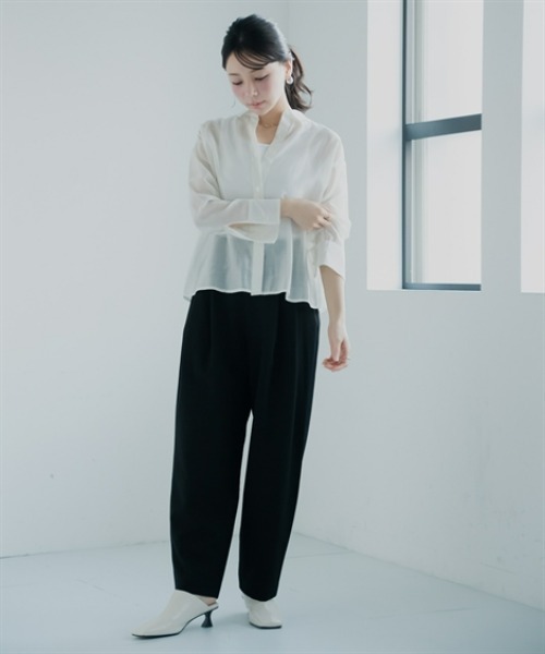 Petitjo(プッチージョ)の「小さいサイズ シアーシャツ 低身長さん・小柄女性(シャツ/ブラウス・レディース・カーキ/ホワイト/ブルー・PM/PS)」の19枚目の写真