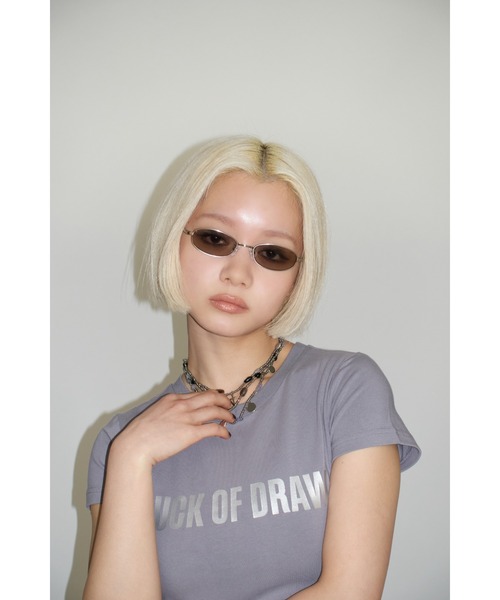LAGUA GEM(ラグアジェム)の「FOIL LOGO PRINT Tシャツ(Tシャツ/カットソー・レディース・ブラック/ライトブルー/グレー・FREE)」の6枚目の写真