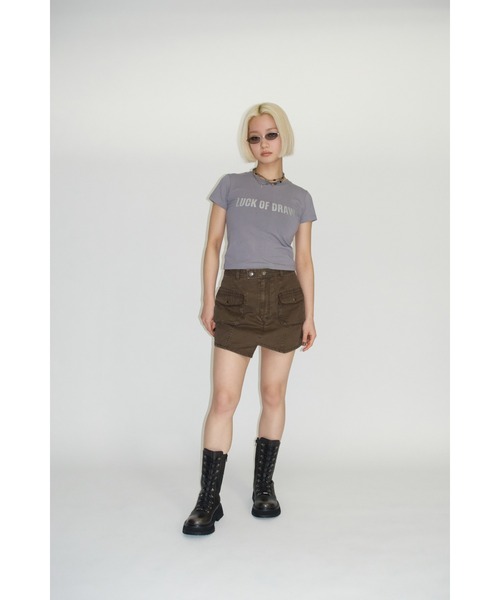 LAGUA GEM(ラグアジェム)の「FOIL LOGO PRINT Tシャツ(Tシャツ/カットソー・レディース・ブラック/ライトブルー/グレー・FREE)」の5枚目の写真