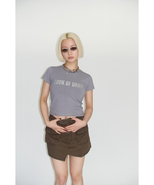 LAGUA GEM(ラグアジェム)の「FOIL LOGO PRINT Tシャツ(Tシャツ/カットソー・レディース・ブラック/ライトブルー/グレー・FREE)」の4枚目の写真